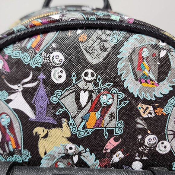 The Nightmare Before Christmas 10" Faux Leather Backpack  All Over Print - Picture 3 of 13